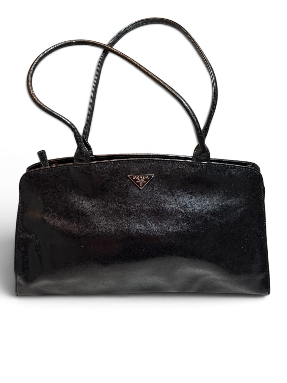 Prada Style Black Leather Shoulder Bag